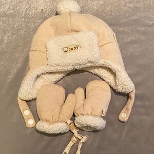 Cozy Cream Baby Hat and Mittens Set